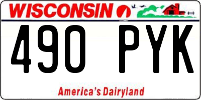 WI license plate 490PYK