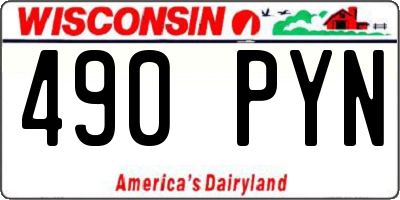 WI license plate 490PYN