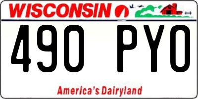 WI license plate 490PYO