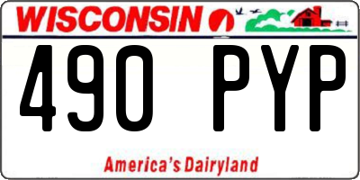 WI license plate 490PYP
