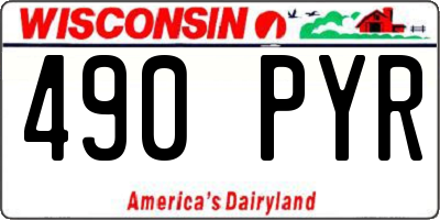 WI license plate 490PYR