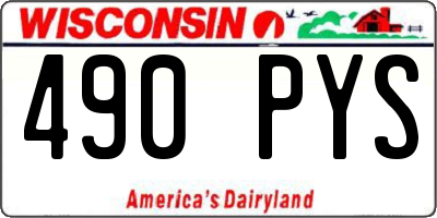 WI license plate 490PYS