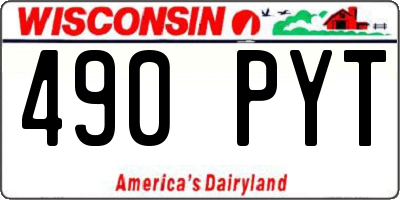 WI license plate 490PYT