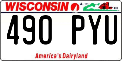 WI license plate 490PYU