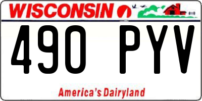 WI license plate 490PYV