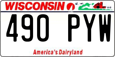WI license plate 490PYW