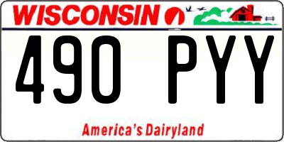 WI license plate 490PYY