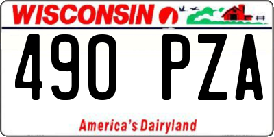 WI license plate 490PZA