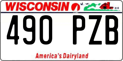 WI license plate 490PZB