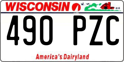 WI license plate 490PZC