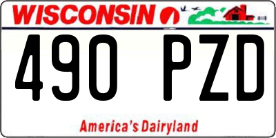 WI license plate 490PZD