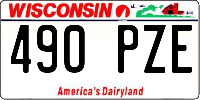 WI license plate 490PZE