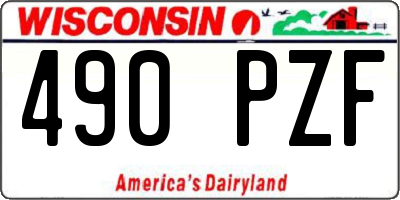 WI license plate 490PZF