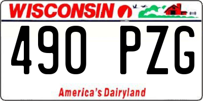 WI license plate 490PZG
