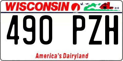 WI license plate 490PZH