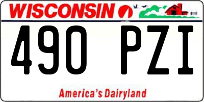 WI license plate 490PZI