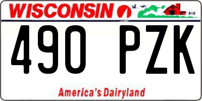 WI license plate 490PZK