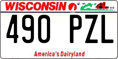 WI license plate 490PZL