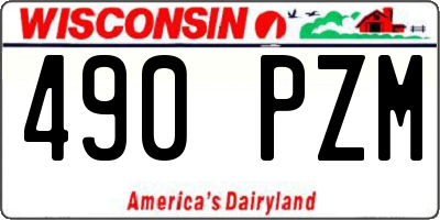 WI license plate 490PZM