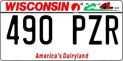 WI license plate 490PZR