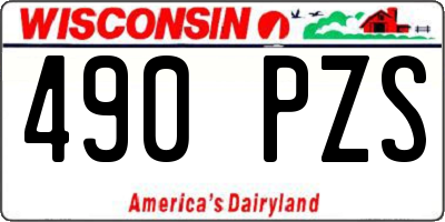 WI license plate 490PZS