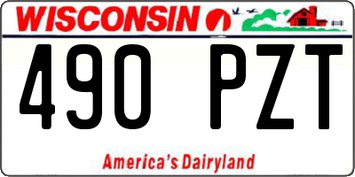 WI license plate 490PZT