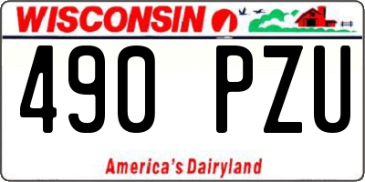 WI license plate 490PZU