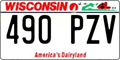 WI license plate 490PZV