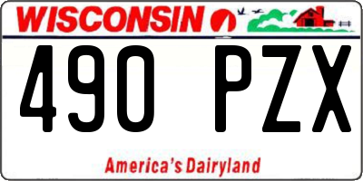 WI license plate 490PZX