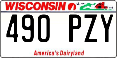 WI license plate 490PZY