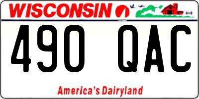 WI license plate 490QAC