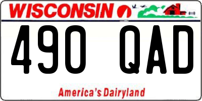 WI license plate 490QAD