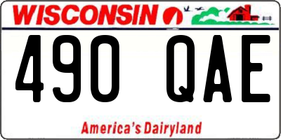 WI license plate 490QAE