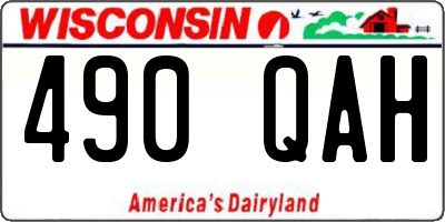 WI license plate 490QAH