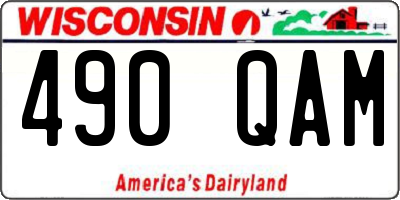 WI license plate 490QAM