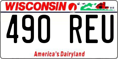 WI license plate 490REU