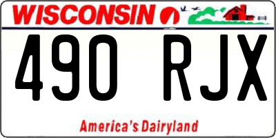 WI license plate 490RJX