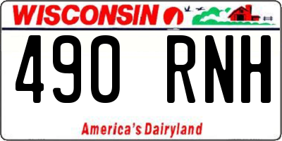 WI license plate 490RNH