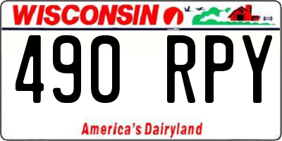 WI license plate 490RPY