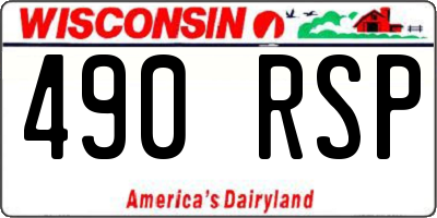 WI license plate 490RSP