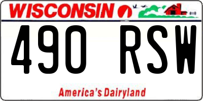 WI license plate 490RSW
