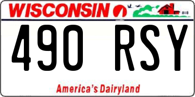 WI license plate 490RSY