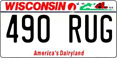 WI license plate 490RUG