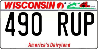 WI license plate 490RUP