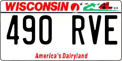 WI license plate 490RVE