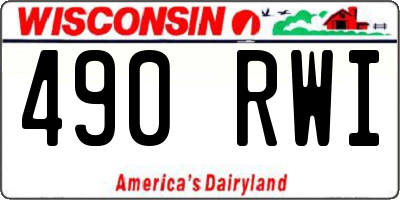 WI license plate 490RWI
