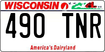 WI license plate 490TNR