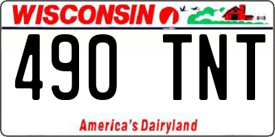 WI license plate 490TNT