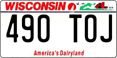 WI license plate 490TOJ