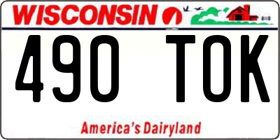 WI license plate 490TOK